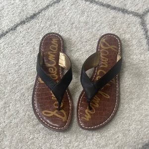 Sam Edelman Black Leather Sandals, Size 6